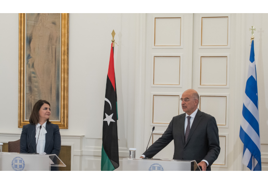 Déclarations du ministre des Affaires étrangères, Nikos Dendias, à l’issue de sa rencontre  avec la ministre libyenne des Affaires étrangères, Najla El Mangoush (Athènes, 06.09.2021)